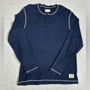 Y2K American‎ Eagle Shirt Mens XL Long Sleeve Thermal Henley Ribbed Pullover